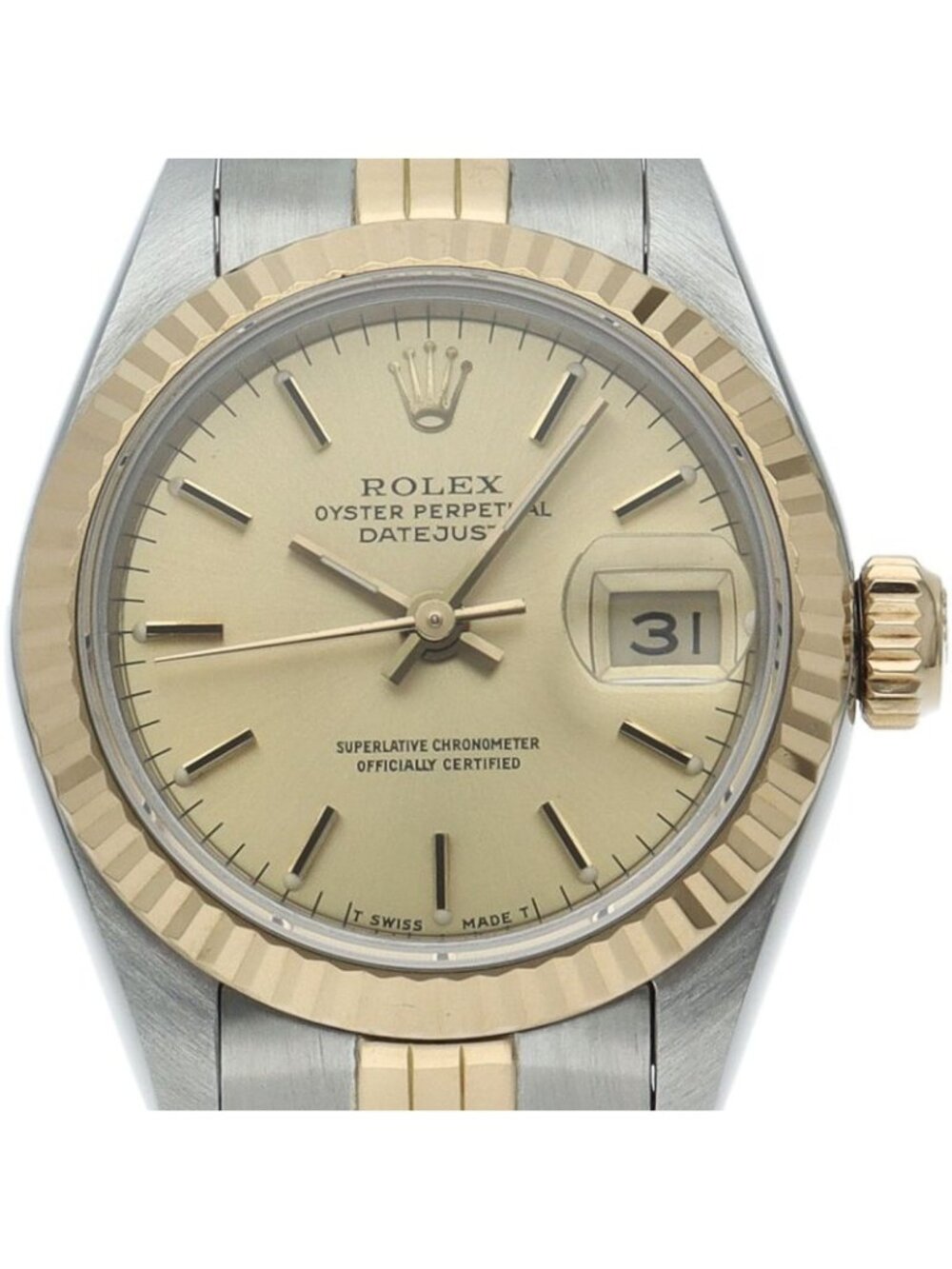 Rolex Datejust Watch 18k Yellow Gold SS Chien Color Polished 19